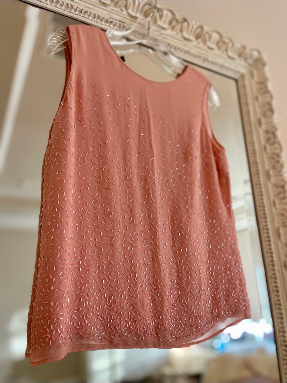 Talbots Coral Beaded Sleeveless Camisole